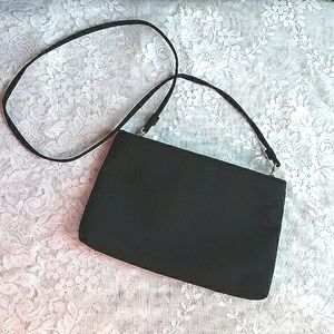 Clutch/Over the Shoulder Black Fabric Evening Bag Purse